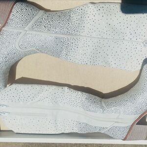 Pierre Dumas White and Sliver Heeled Boots